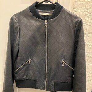 Alice + Olivia Navy Blue Bomber Jacket Size Medium
